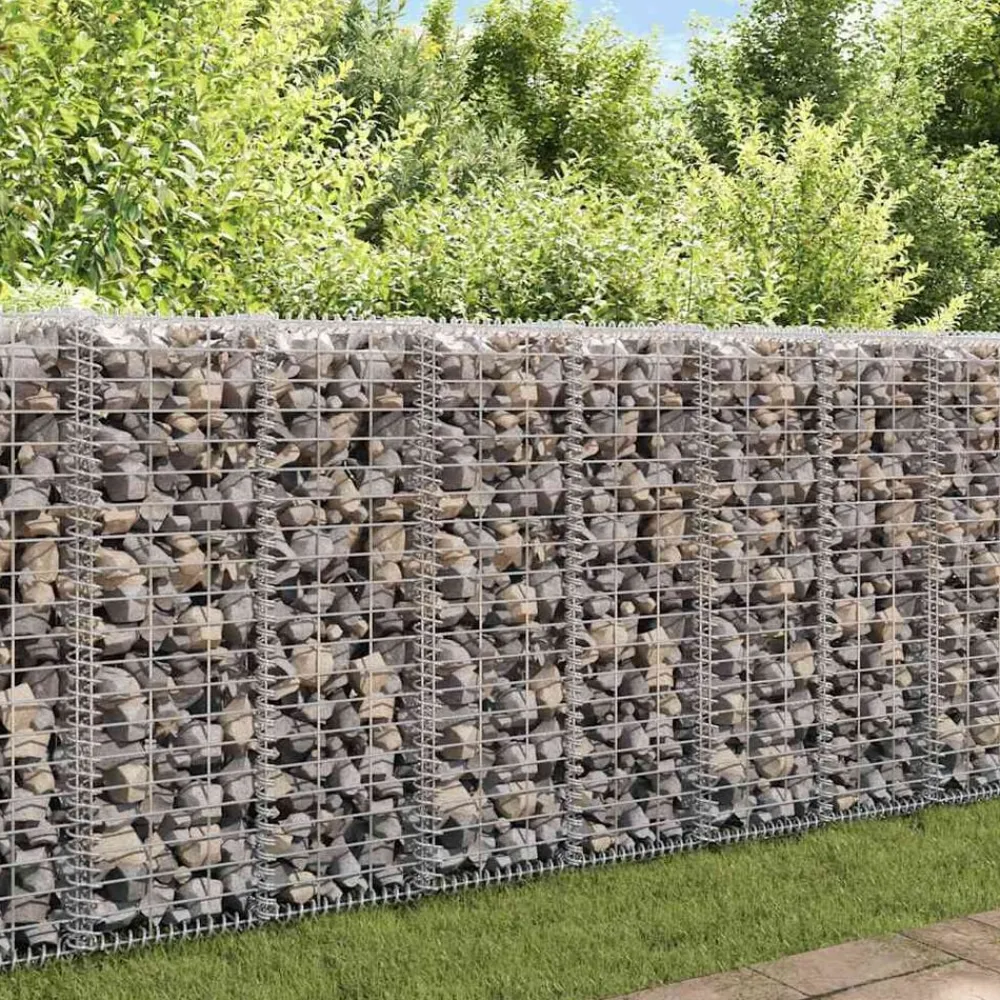 Schanskorfmuur met deksels 20x20x100 cm gegalvaniseerd staal>vidaXL Discount