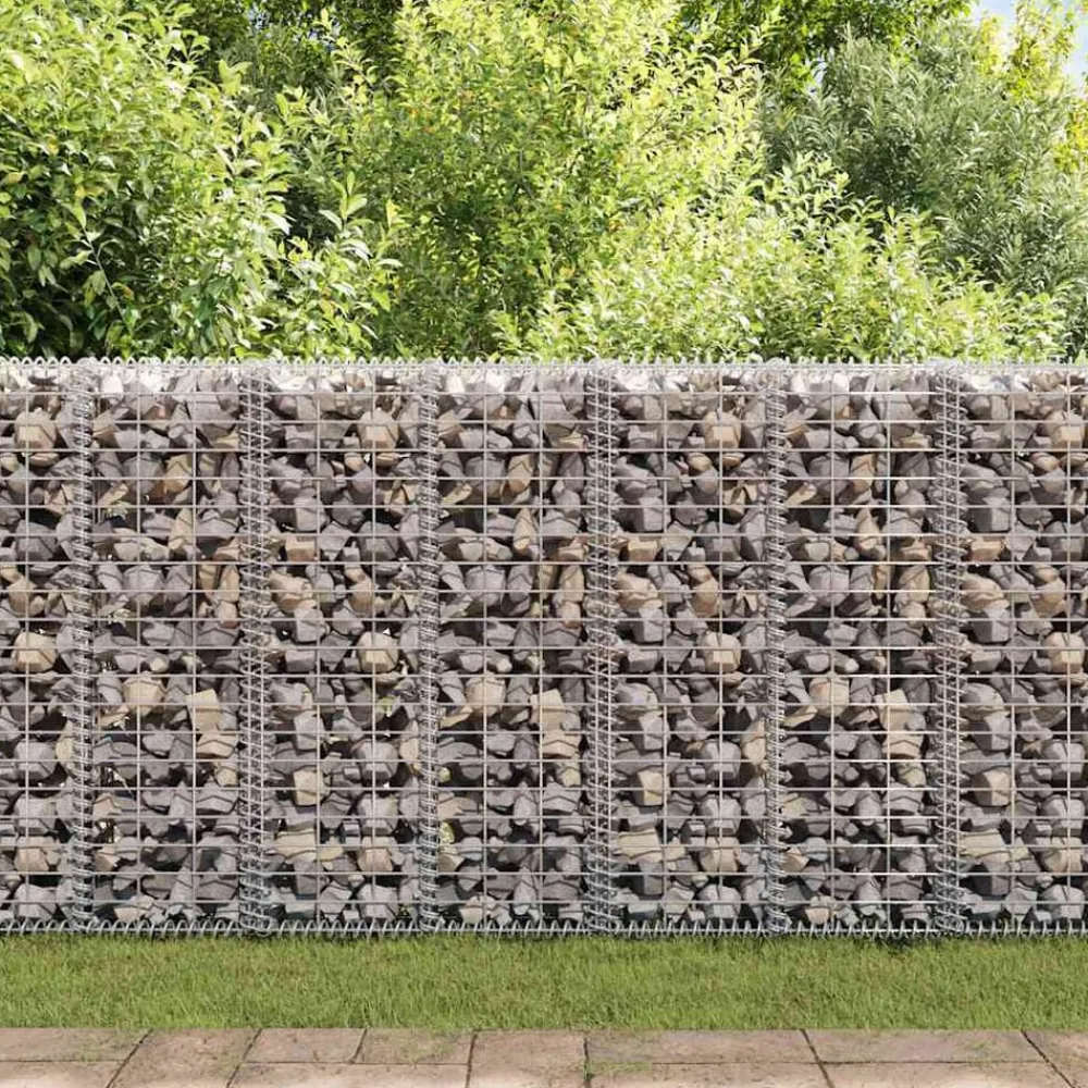 Schanskorfmuur met deksels 20x20x100 cm gegalvaniseerd staal>vidaXL Discount