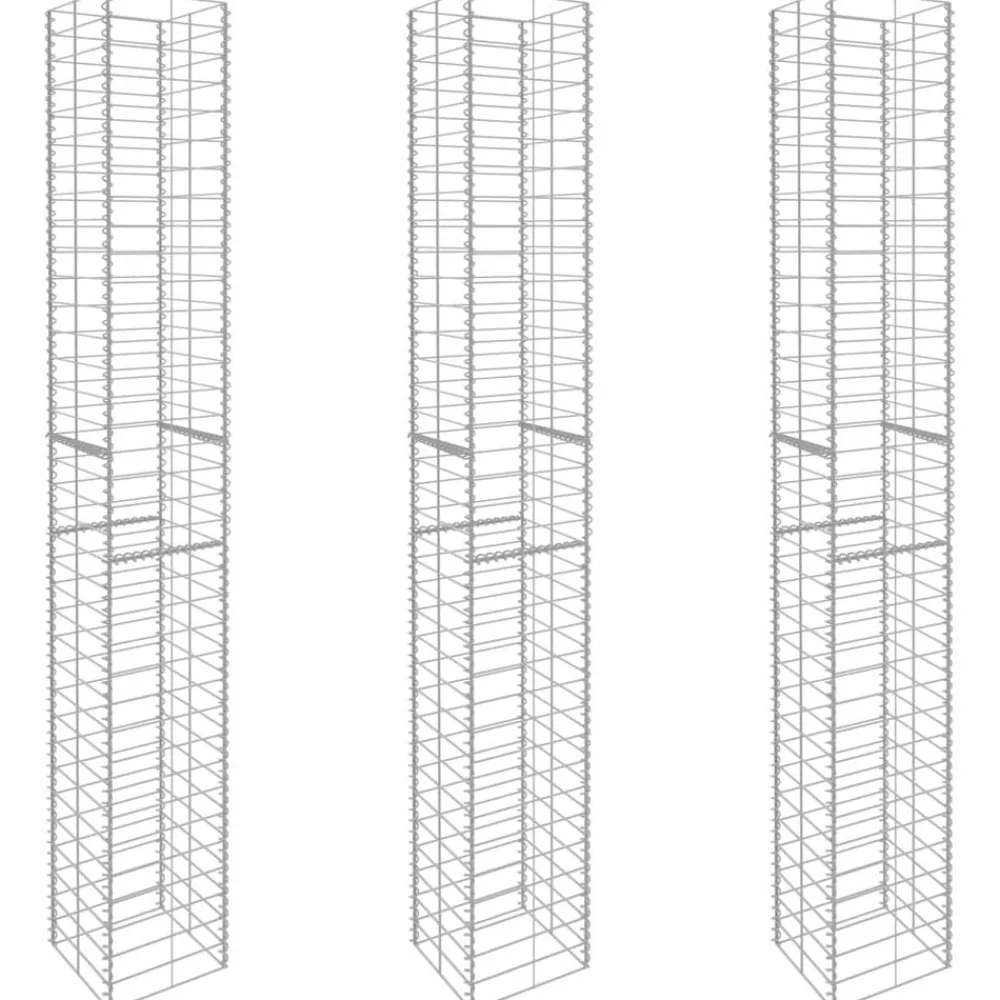 Schanskorven 3 st 25x25x197 cm gegalvaniseerd staal>vidaXL