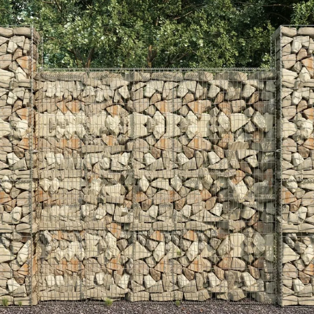 Schanskorven 3 st 25x25x197 cm gegalvaniseerd staal>vidaXL