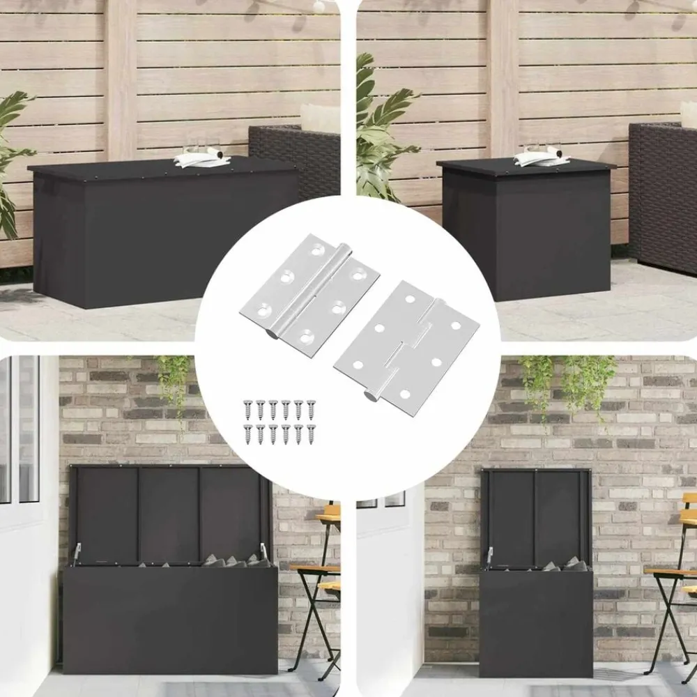 Bouwbeslag*vidaXL Scharnier 2 pcs Zilver 50 x 38 x 1,3 mm Staal