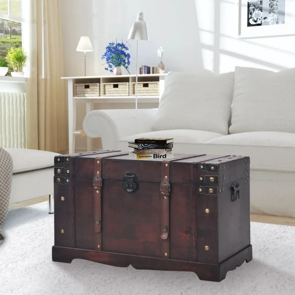Schatkist vintage stijl 66x38x40 cm hout>vidaXL Discount