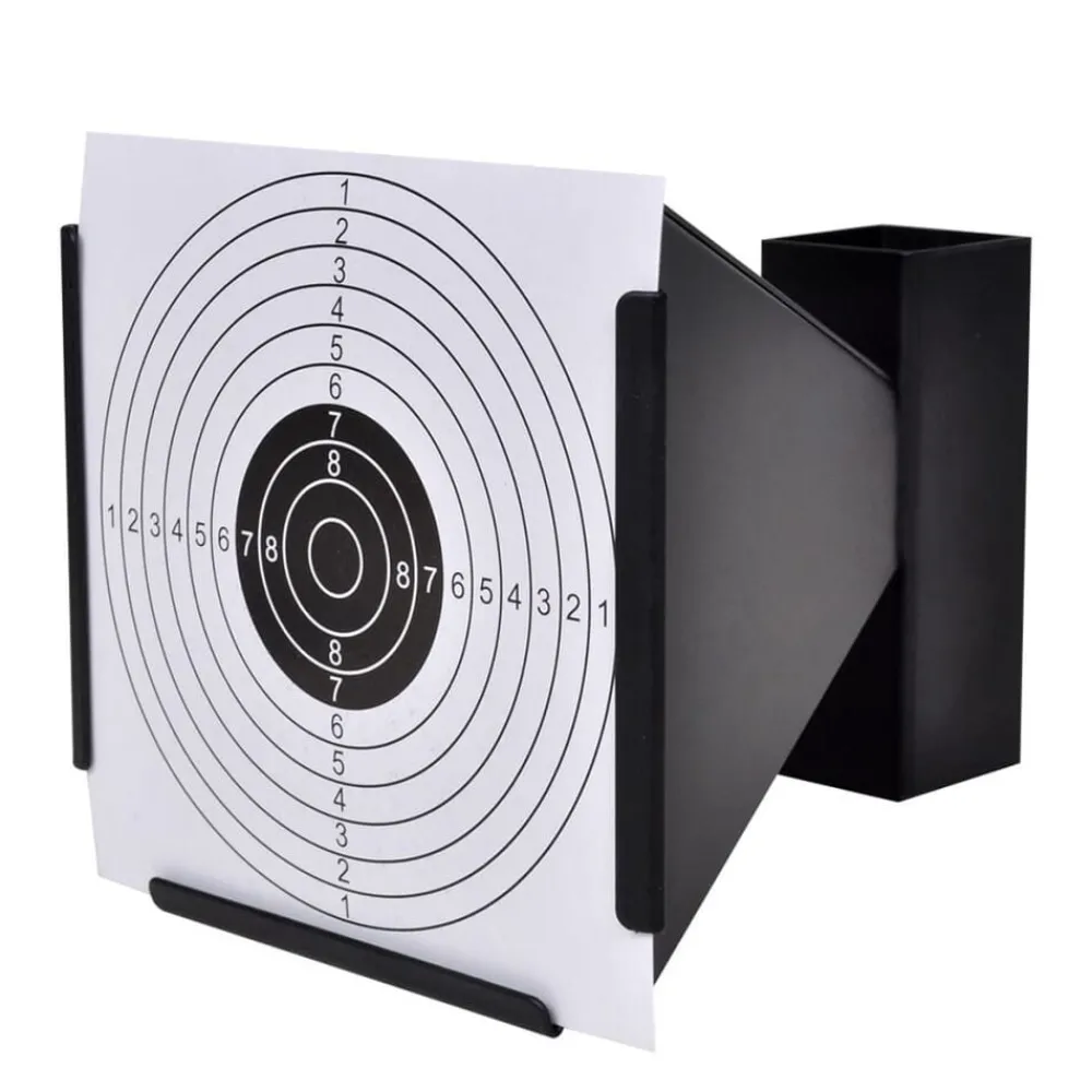 Buitensport*vidaXL Schietkast trechtervormig met 100 papieren targets 14 cm