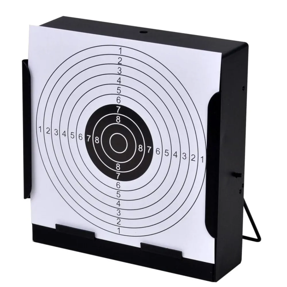 Schietkast vierkant met 100 papieren targets 14 cm>vidaXL
