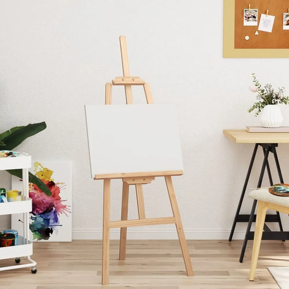 Kantoorartikelen*vidaXL Schildersezel 53,5x95x127 cm massief grenenhout Naturel