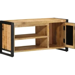 Schoenenbank Bruin 100 x 40 x 50 cm Massief mangohout><noscript><img width=