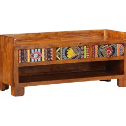 Schoenenbank Honingbruin 100 x 35 x 45 cm Massief Acaciahout>vidaXL Hot