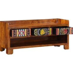 Schoenenbank Honingbruin 100 x 35 x 45 cm Massief Acaciahout><noscript><img width=