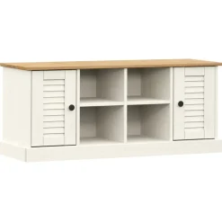 Bankjes*vidaXL Schoenenbank VIGO 106x35x40 cm massief grenenhout Wit