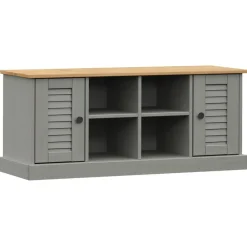 Bankjes*vidaXL Schoenenbank VIGO 106x35x45 cm massief grenenhout Grijs