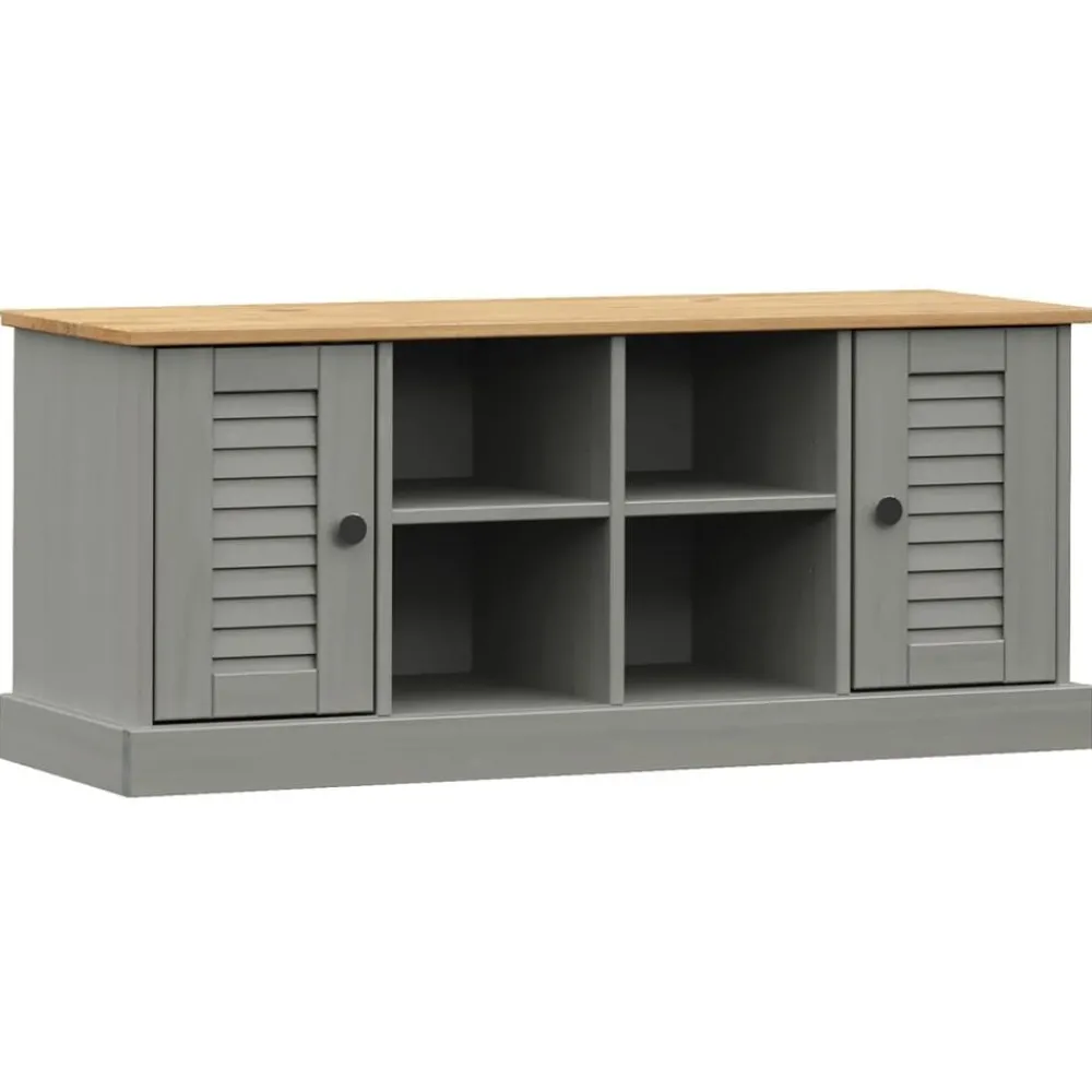 Bankjes*vidaXL Schoenenbank VIGO 106x35x45 cm massief grenenhout Grijs