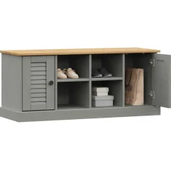 Bankjes*vidaXL Schoenenbank VIGO 106x35x45 cm massief grenenhout Grijs