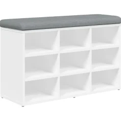 Bankjes*vidaXL Schoenenbank 82x32x50 cm Bewerkt Hout Wit