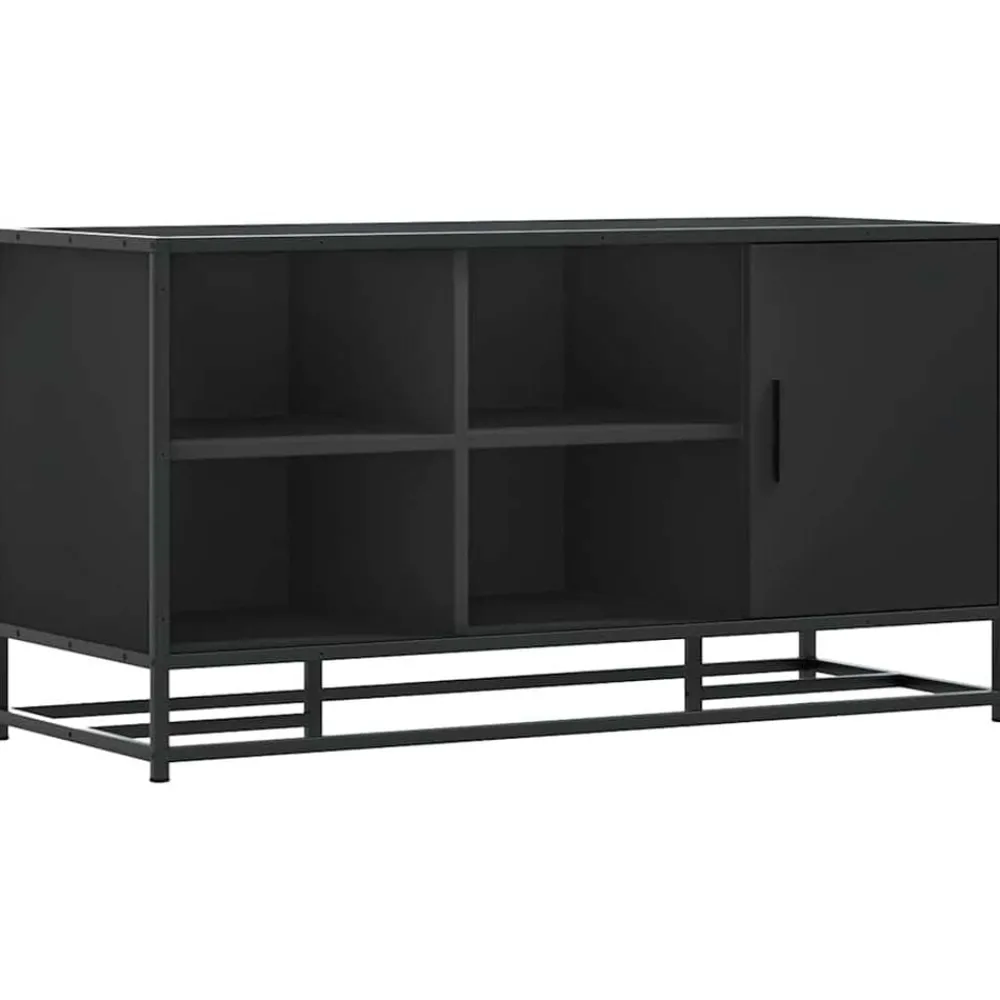 Bankjes*vidaXL Schoenenbank 100x40x53,5 cm bewerkt hout en metaal Zwart