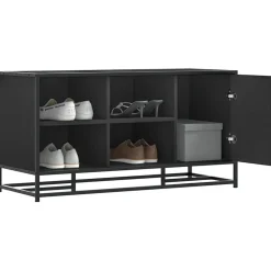 Bankjes*vidaXL Schoenenbank 100x40x53,5 cm bewerkt hout en metaal Zwart
