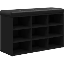 Bankjes*vidaXL Schoenenbank 82x32x50 cm bewerkt hout Zwart