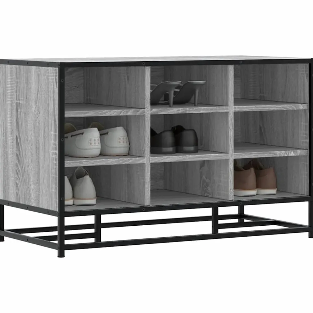 Schoenenbank 84x40x53,5 cm bewerkt hout en metaal>vidaXL Online