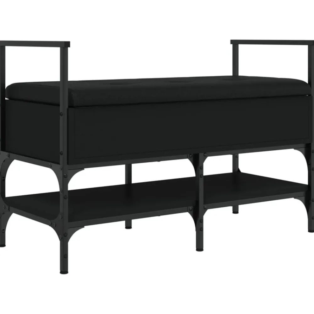Bankjes*vidaXL Schoenenbank 85,5x42x57,5 cm bewerkt hout Zwart