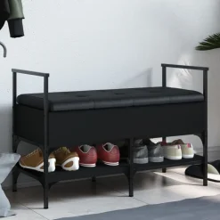 Bankjes*vidaXL Schoenenbank 85,5x42x57,5 cm bewerkt hout Zwart