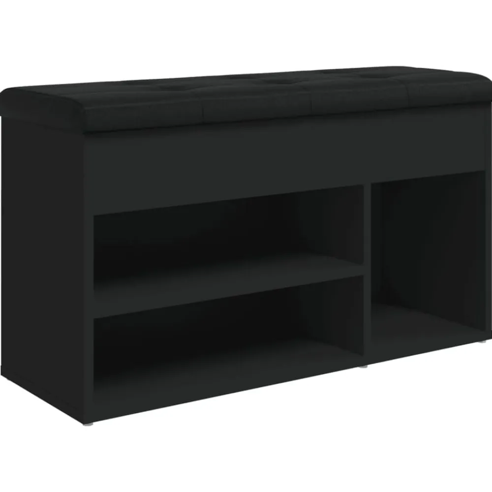 Bankjes*vidaXL Schoenenbank 82x32x45,5 cm bewerkt hout Zwart
