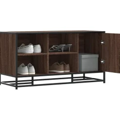 Bankjes*vidaXL Schoenenbank 100x40x53,5 cm bewerkt hout en metaal bruin eiken bruin eikenkleur