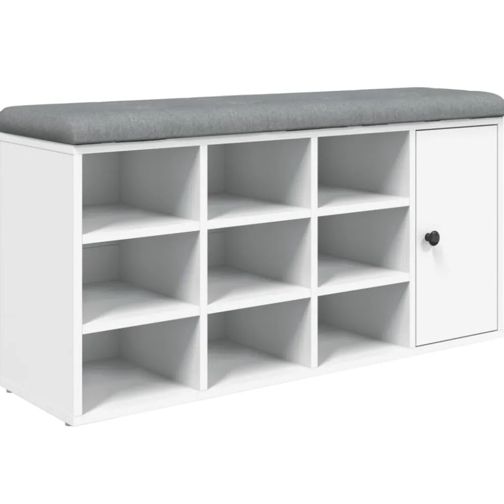 Bankjes*vidaXL Schoenenbank 102x32x50 cm bewerkt hout Wit