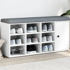 Bankjes*vidaXL Schoenenbank 102x32x50 cm bewerkt hout Wit