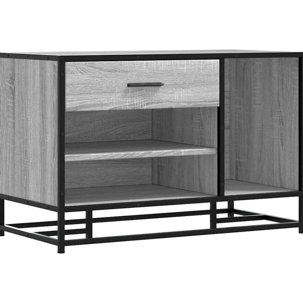 Bankjes*vidaXL Schoenenbank 80x40x53,5 cm bewerkt hout en metaal Grijs sonoma