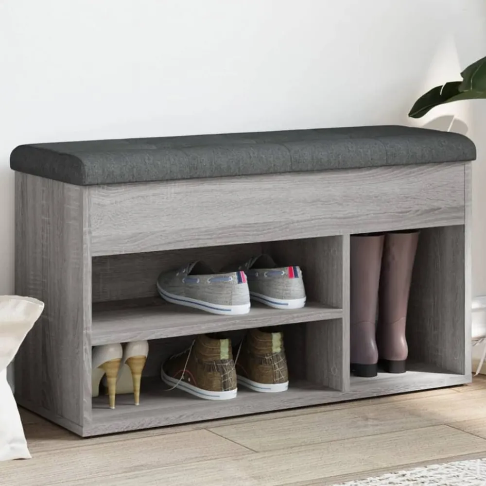 Bankjes*vidaXL Schoenenbank 82x32x45,5 cm bewerkt hout Grijs sonoma