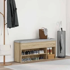 Huishoudelijke Benodigdheden*vidaXL Schoenenbank 102x30,5x45 cm bewerkt hout kleurig Sonoma eiken