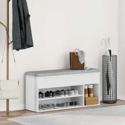 Huishoudelijke Benodigdheden*vidaXL Schoenenbank 102x30,5x45 cm bewerkt hout Wit