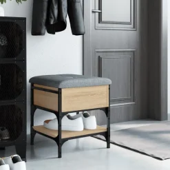 Schoenenbank 42x42x45 cm bewerkt hout kleurig><noscript><img width=