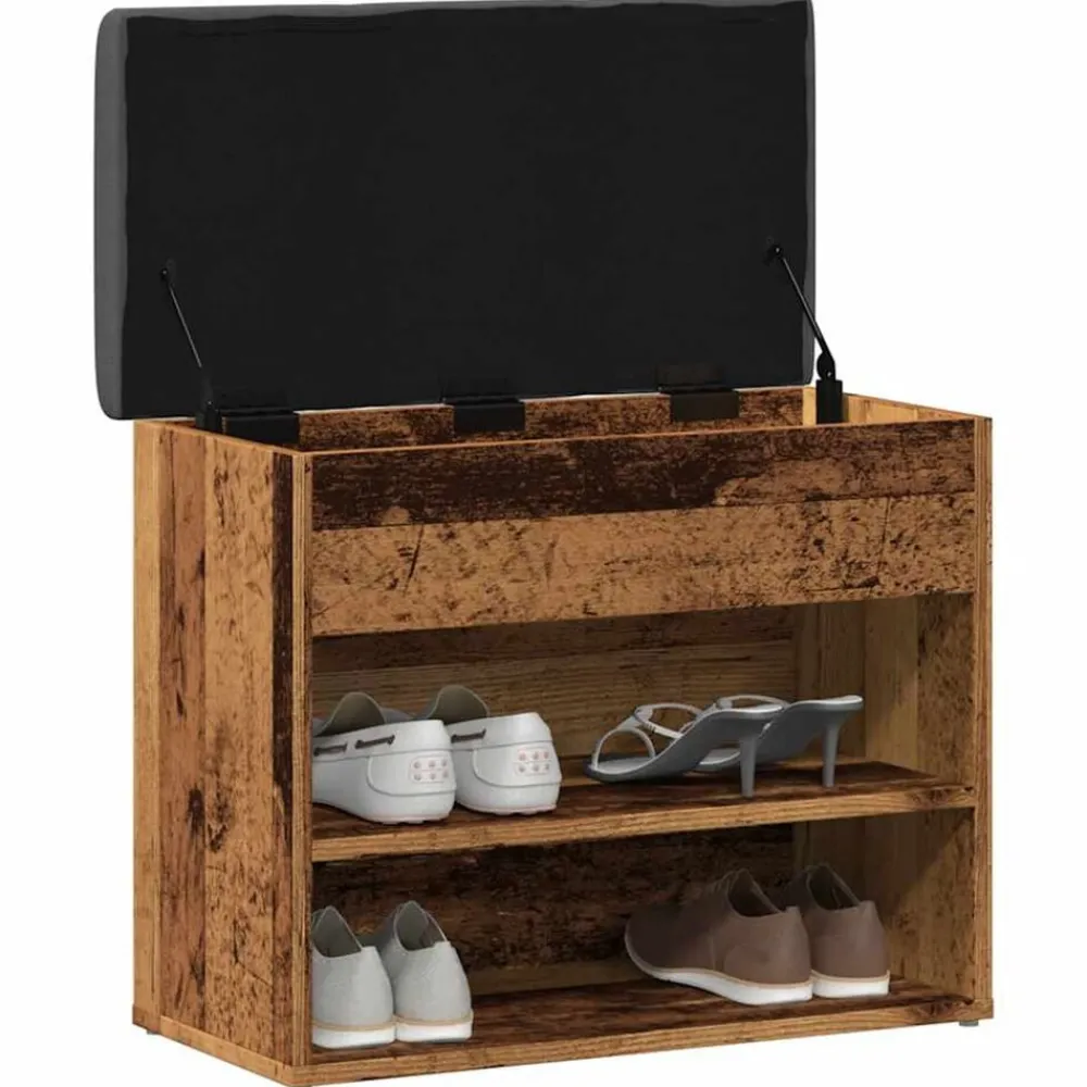 Bankjes*vidaXL Schoenenbank 62x32x50 cm bewerkt hout kleurig Oud hout
