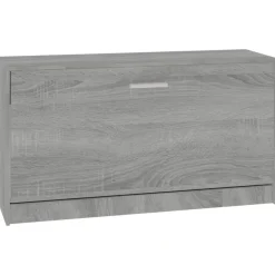 Huishoudelijke Benodigdheden*vidaXL Schoenenbank 80x24x45 cm bewerkt hout eikenkleur Grijs sonoma
