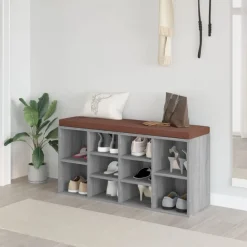 Schoenenbank 103x30x48 cm bewerkt hout eikenkleur>vidaXL Best