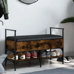 Schoenenbank 85,5x42x57,5 cm bewerkt hout kleurig><noscript><img width=