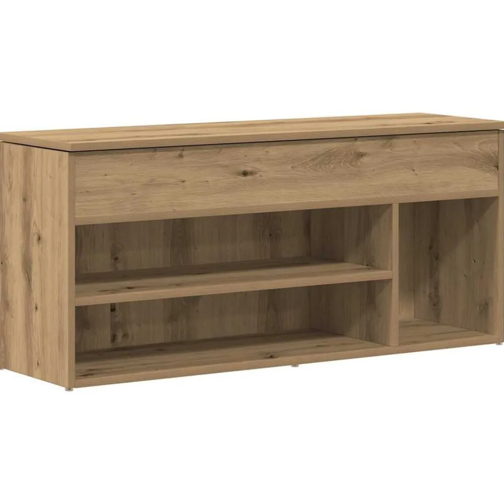 Schoenenbank 102x30,5x45 cm bewerkt hout artisanaal eikenkleur>vidaXL New