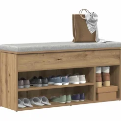 Schoenenbank 102x30,5x45 cm bewerkt hout artisanaal eikenkleur>vidaXL New