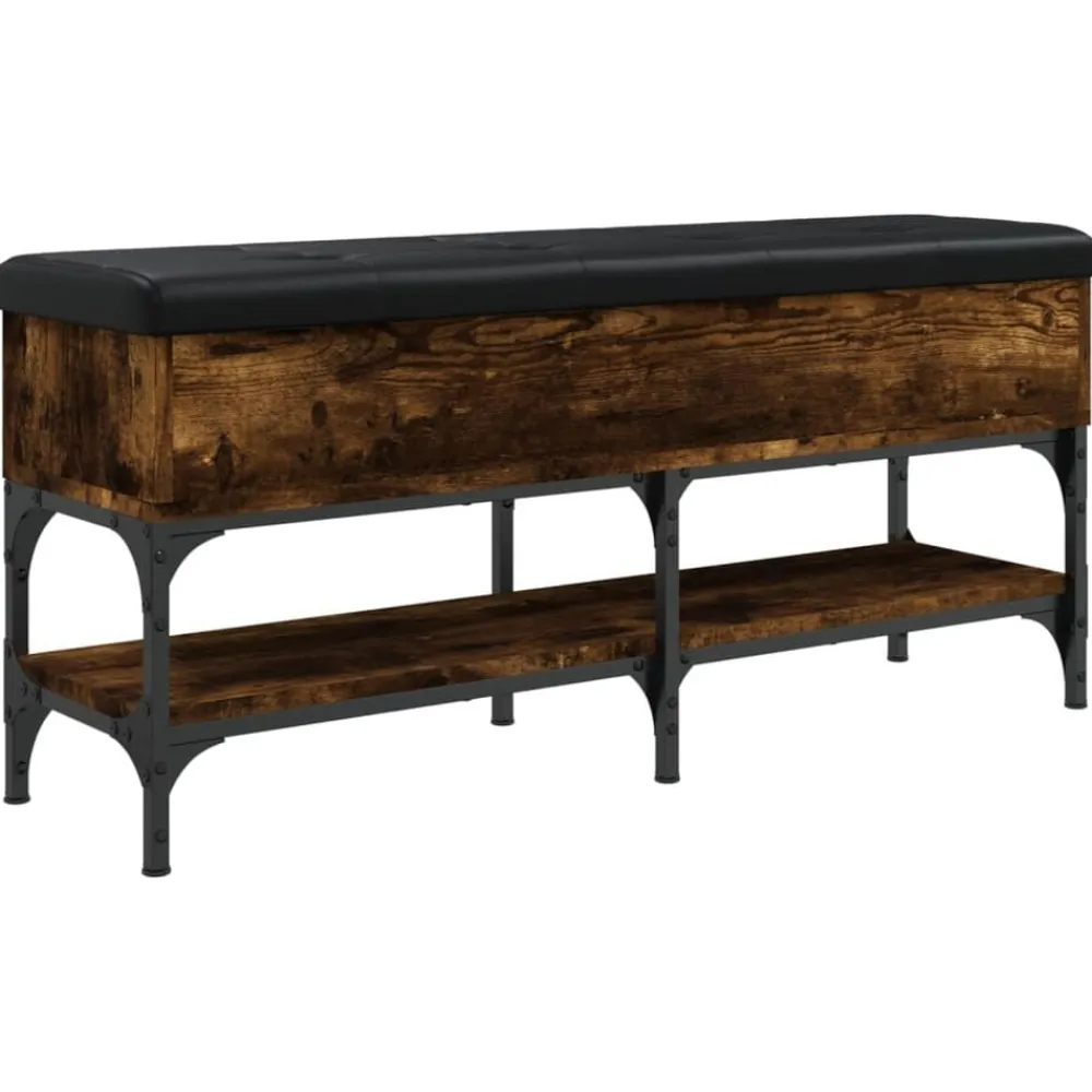 Bankjes*vidaXL Schoenenbank 102x32x45 cm bewerkt hout kleurig Gerookt eiken
