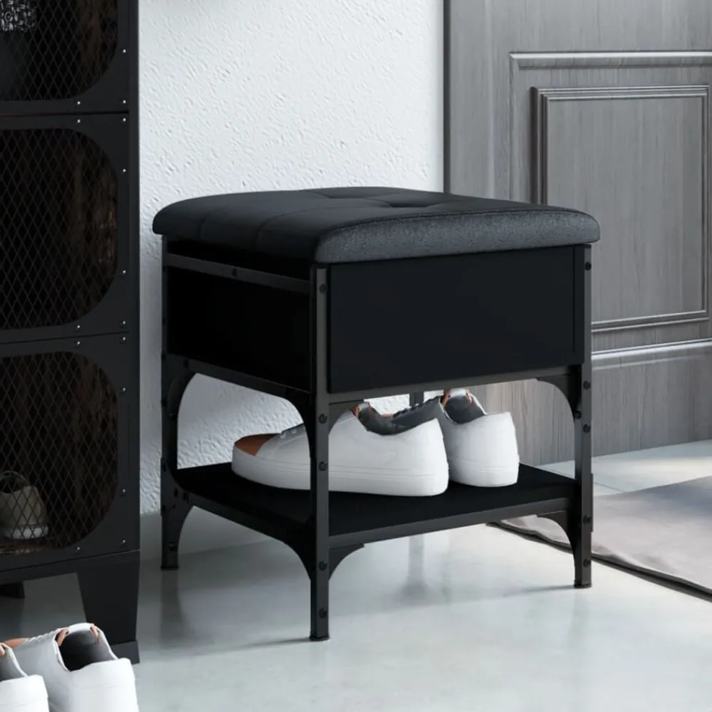 Bankjes*vidaXL Schoenenbank 42x42x45 cm bewerkt hout Zwart