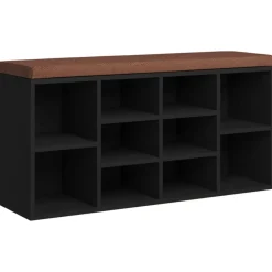 Bankjes*vidaXL Schoenenbank 103x30x48 cm bewerkt hout Zwart