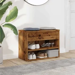 Schoenenbank 60x30x45 cm bewerkt hout kleurig><noscript><img width=