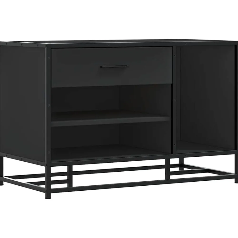 Bankjes*vidaXL Schoenenbank 80x40x53,5 cm bewerkt hout en metaal Zwart