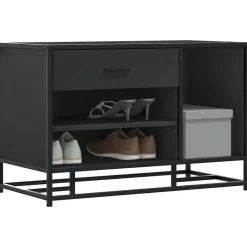 Bankjes*vidaXL Schoenenbank 80x40x53,5 cm bewerkt hout en metaal Zwart