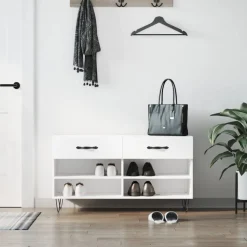 Huishoudelijke Benodigdheden*vidaXL Schoenenbank 102x35x55 cm bewerkt hout Wit