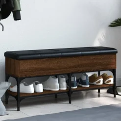 Bankjes*vidaXL Schoenenbank 102x32x45 cm bewerkt hout bruin eikenkleur