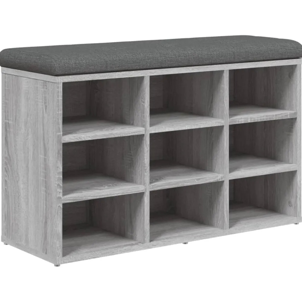 Bankjes*vidaXL Schoenenbank 82x32x50 cm bewerkt hout eikenkleurig Grijs sonoma