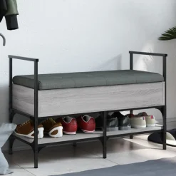 Bankjes*vidaXL Schoenenbank 85,5x42x57,5 cm bewerkt hout Grijs sonoma
