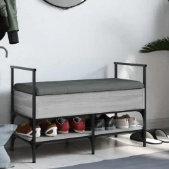 Bankjes*vidaXL Schoenenbank 85,5x42x57,5 cm bewerkt hout Grijs sonoma