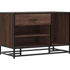 Schoenenbank 80x40x53,5 cm bewerkt hout en metaal bruin eiken>vidaXL